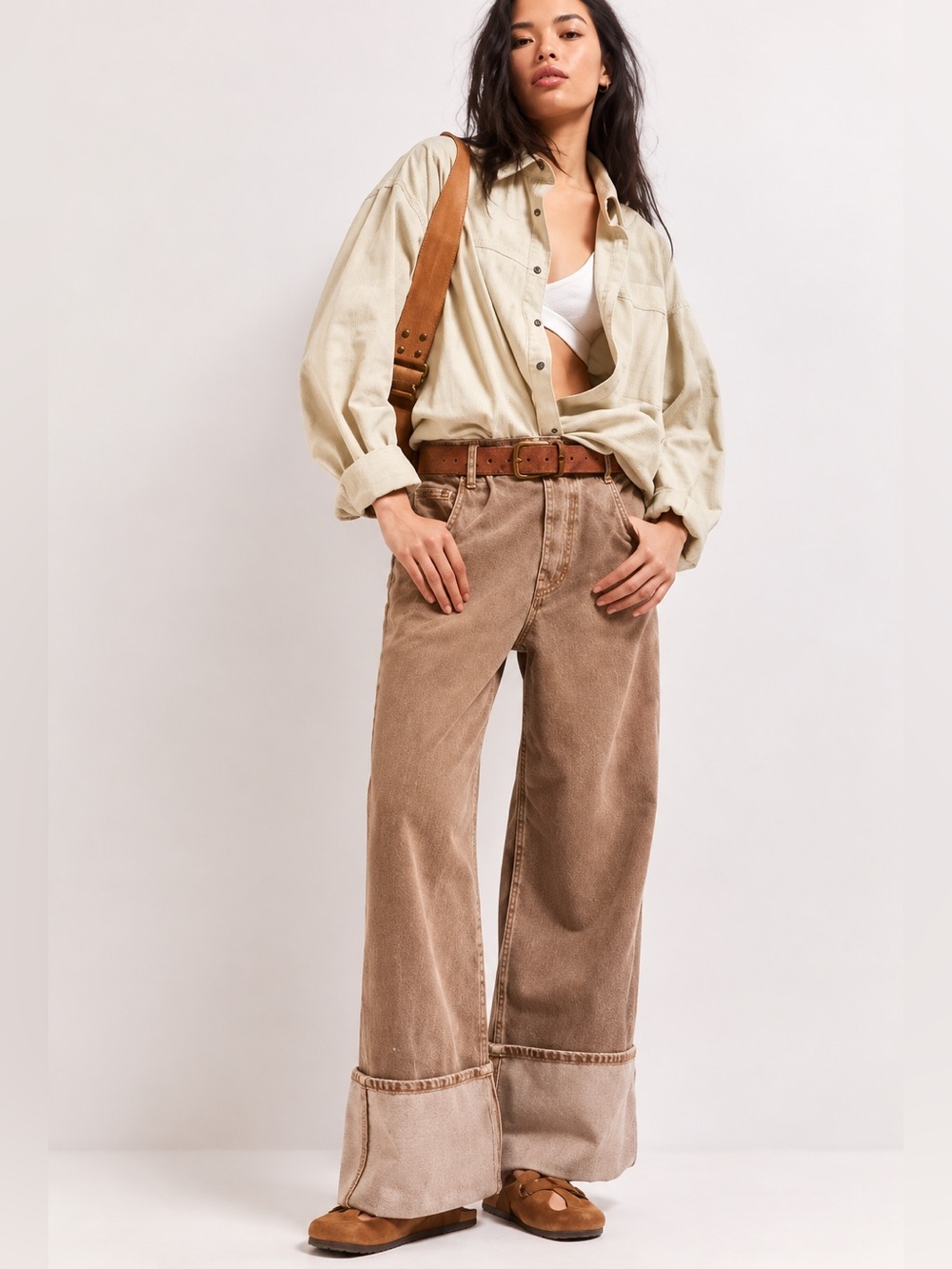 Free People We The Free Final Countdown Jeans Tumbleweed Cuffed Wide Leg NWOT